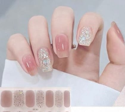 🌸 14 Tips Gel Nail Stickers – No-Bake, Full Cover Gel Polish Strips for DIY Nail Art & Manicure - Image 4